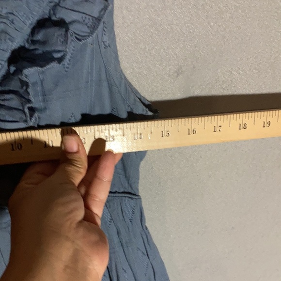 BeBop ruffled sleeveless blue mini dress Sz M - Picture 8 of 10